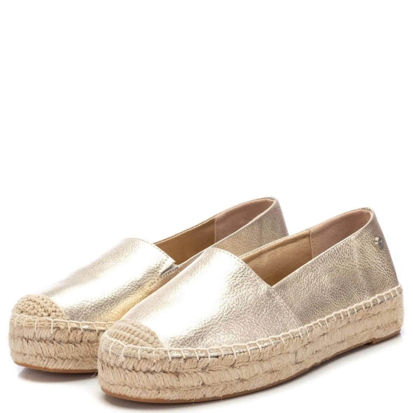 XTI Gold Flat Espadrille Shoes