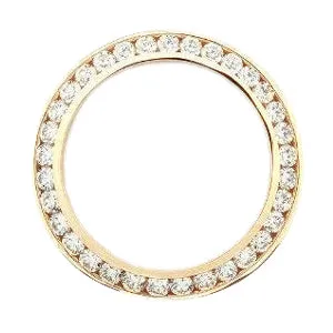 Yellow Gold 18K Custom Mined Diamond Bezel To Fit Rolex Date Men's Watch 2 Ct