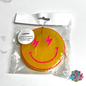Yellow Lightning Bolt Happy Car Freshies