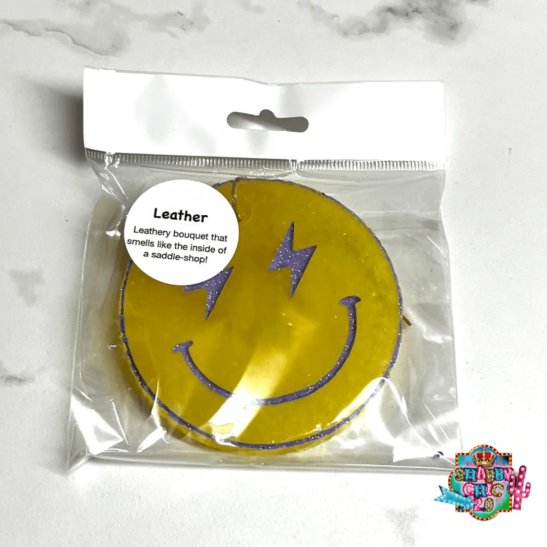 Yellow Lightning Bolt Happy Car Freshies