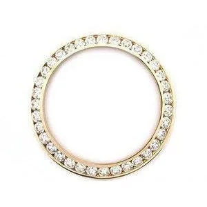 YG 14K Mined Diamond Bezel To Fit Rolex Date 34 Mm Men's Watch 1.25 Carats