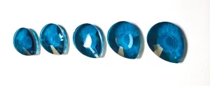 Zircon Blue Flat Teardrop Chandelier Crystals, 38mm Pack of 5