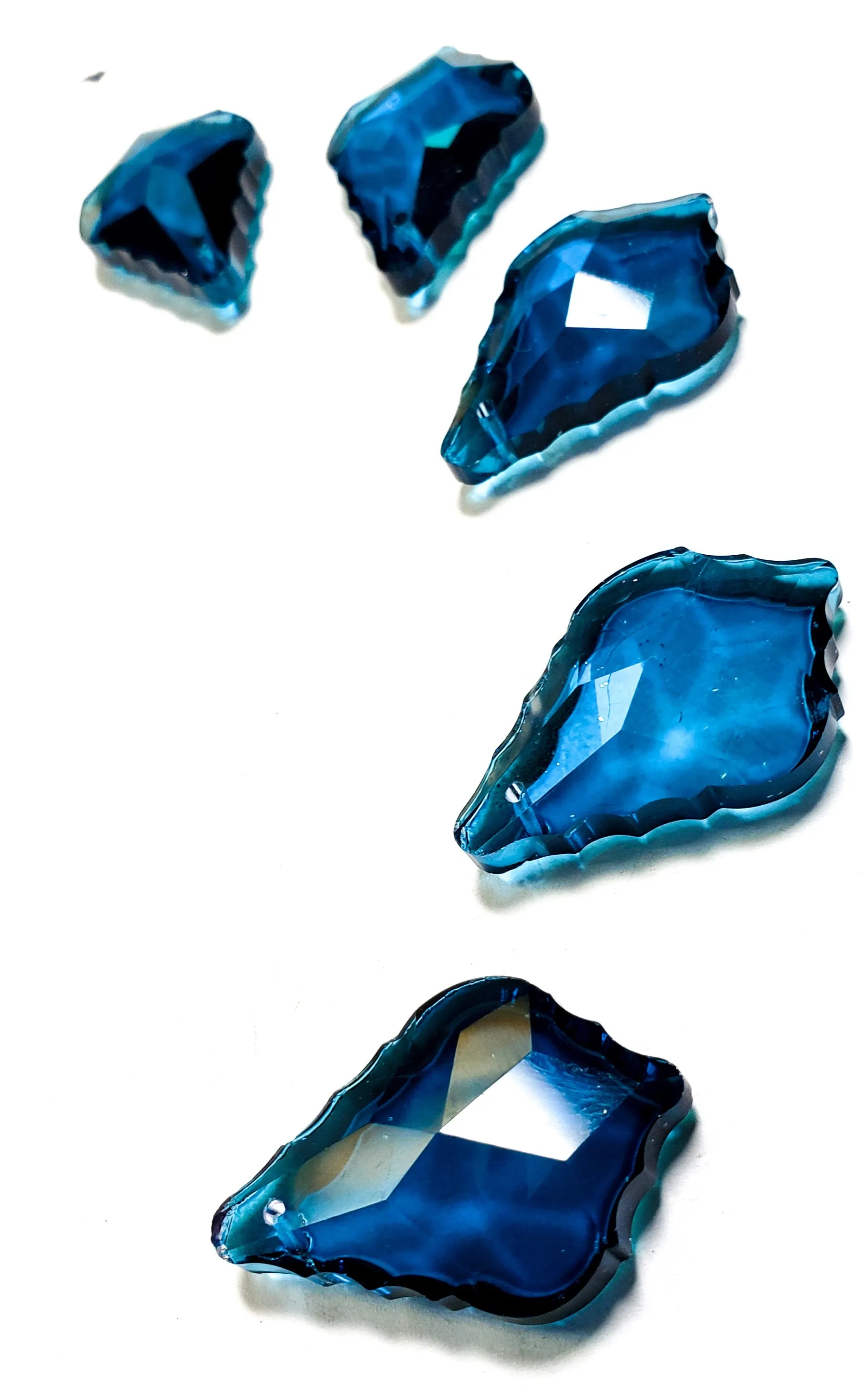 Zircon Blue French Cut Chandelier Crystals, Pack of 5 Pendants