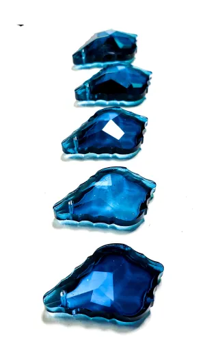 Zircon Blue French Cut Chandelier Crystals, Pack of 5 Pendants