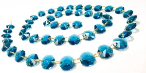 Zircon Blue Meter Chandelier Crystals Garland - Ring Connectors