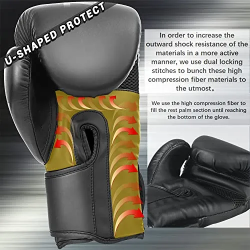 ZTTY Boxing Gloves PU Leather Kickboxing Muay Thai Punching Bag Mitts MMA Pro Grade Sparring Training Fight Gloves for Men & Women